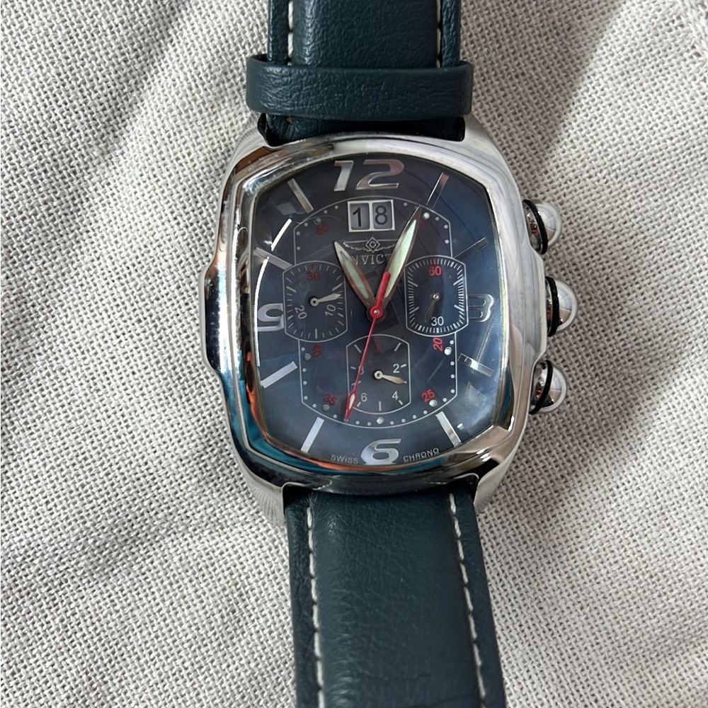Men's Teal Invicta new Leather Strap Watche